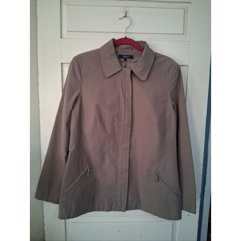 Debenhams Collection Taupe Women’s Lightweight Zip Up Jacket Spring Rain Sz 16